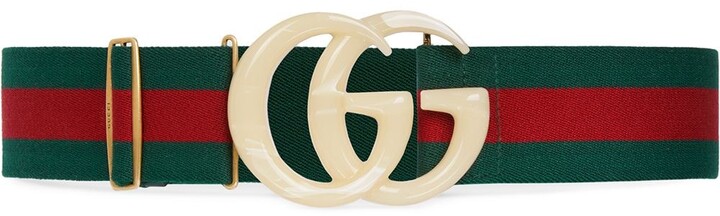 gucci web belt with double g buckle