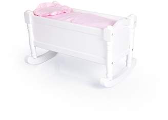 Guidecraft White Wooden Doll Cradle - Fits 18" American Girl Dolls G98128
