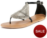 Thumbnail for your product : Shoebox Shoe Box Una Chainmail Flat Toe Post Sandals