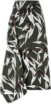 Marni - jupe longue à feuilles imprimées - women - coton/Lin - 44