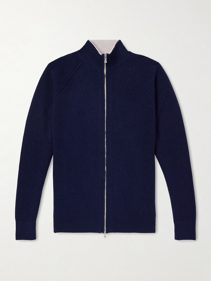 Eleventy Cashmere Zip-Up Sweater