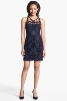 Thumbnail for your product : Adrianna Papell Flocked Velvet Lace Sheath Dress