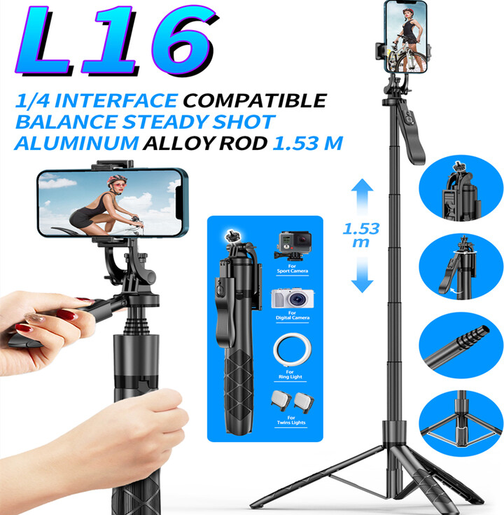 FGCLSY L16 Wireless Selfie Stick Tripod Stand Foldable Monopod For Gopro Action Cameras Smartphones Balance Steady Shooting Live