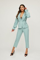 Thumbnail for your product : Little Mistress Limitless Sage Tie-Waist Blazer Co-ord