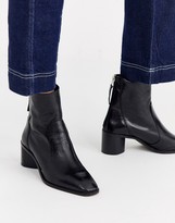 Thumbnail for your product : Office Achillies inlined leather mid heel ankle boot