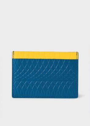 Paul Smith No.9 - Blue Leather Card Holder With Multi-Coloured Card Slots