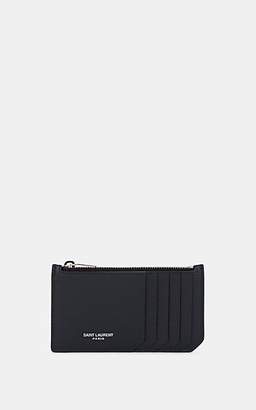 Saint Laurent Women's Leather Top-Zip Card Case - Black