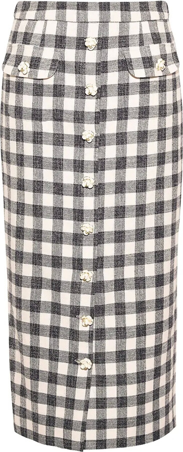 Cara Cara Faye gingham-checked skirt