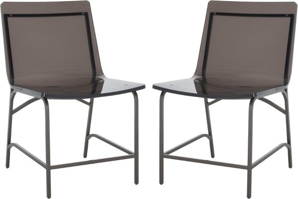 Safavieh BryantAcrylicDiningChair(Setof2)-SFV2566-SmokeGrey/Gunmetal-SafaviehCouture