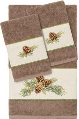 100% Turkish Cotton Pierre 3 Piece Embellished Towel Set