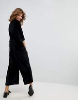 Thumbnail for your product : Monki Pocket Front Velvet Jumpsuit