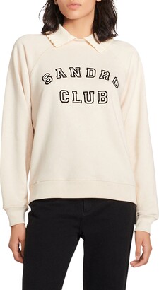 Sandro Club Collar Cotton Sweatshirt