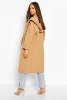Thumbnail for your product : boohoo Extreme Oversized Hooded Wool Look Coat