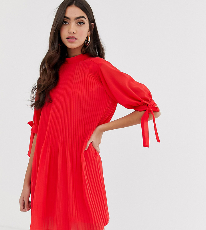 asos pleated trapeze mini dress