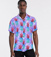 Thumbnail for your product : Reclaimed Vintage Inspired shirt in purple pineapple print