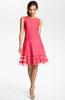 Thumbnail for your product : Tadashi Shoji Sleeveless Mesh Stripe Jersey Dress