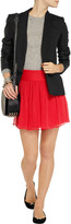 Thumbnail for your product : Alice + Olivia Hartley leather-trimmed brushed cotton-blend blazer