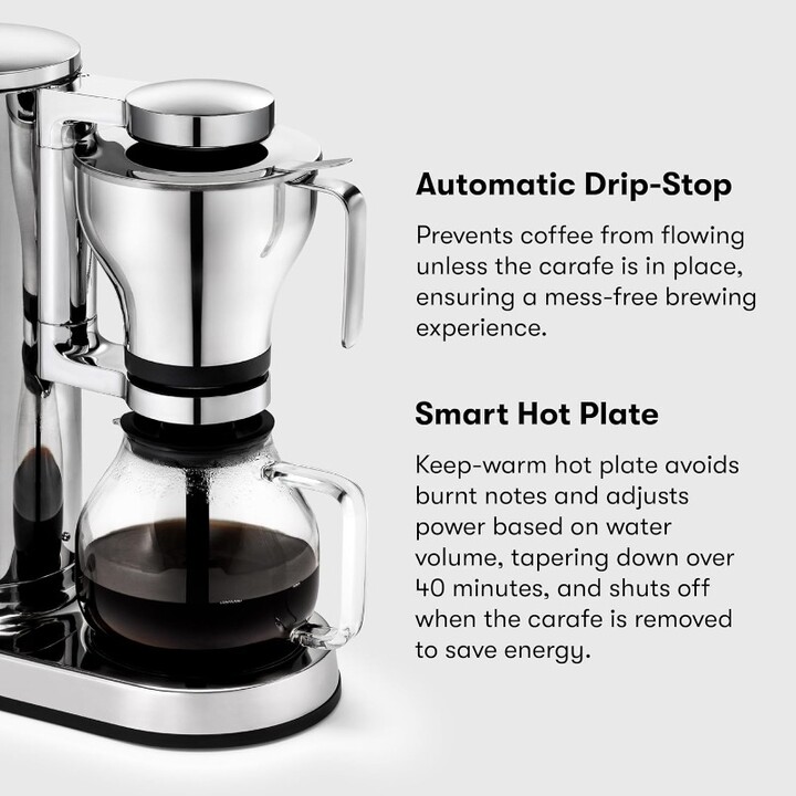NONE aarke Coffee Maker - Electric Drip Filter Coffee Brewer, Glass Carafe, Smart Hot Plate, 2-10 Cup Capacity, 250 mL-1.25L