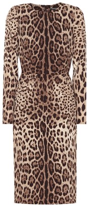 Dolce & Gabbana Leopard-print stretch-silk dress