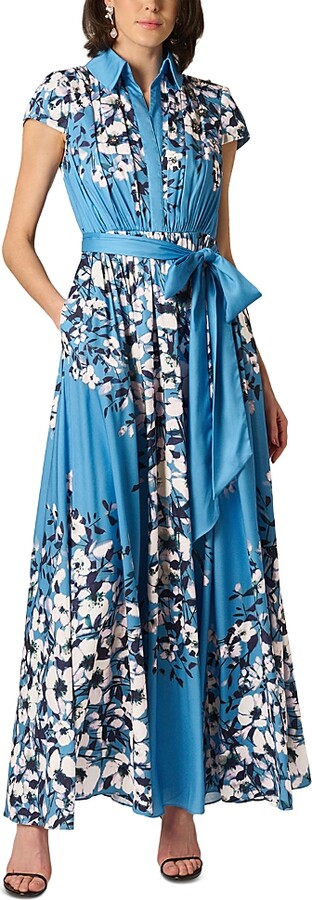 Aidan Mattox Printed Chiffon Long Dress