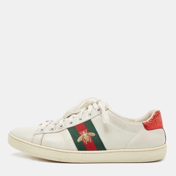 Gucci White Leather Loved Ace Sneakers Size 38.5