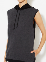 Thumbnail for your product : Tibi Birdeye Cotton Hooded Top