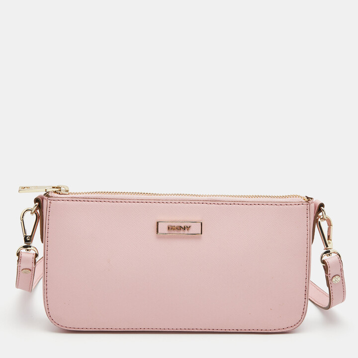 DKNY Pink Saffiano Leather Bryant Park Crossbody Bag ShopStyle