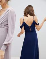 Thumbnail for your product : TFNC Cold Shoulder Wrap Maxi Bridesmaid Dress With Fishtail