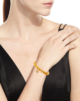 Thumbnail for your product : Sydney Evan Yellow Silverite & Diamond Monstera Leaf Bracelet