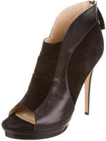 Thumbnail for your product : Jerome C. Rousseau Suede Peep-Toe Ankle Boots