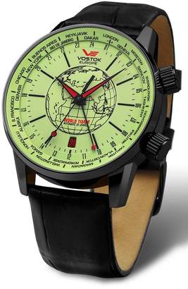 Vostok Europe Vostok-Europe Gaz-Limo Automatic World Timer 32J Men's Watch Dial Black Strap 2426/5604240