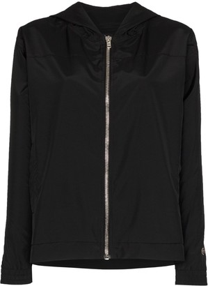 black zip up windbreaker