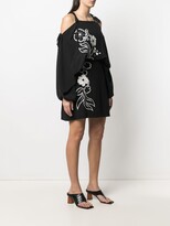 Thumbnail for your product : Ermanno Scervino Floral-Embroidered Cold-Shoulder Dress
