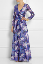 Thumbnail for your product : Matthew Williamson Printed silk-chiffon wrap gown