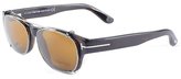 Thumbnail for your product : Tom Ford TF5276 FT5276 053 Dark Havana Rectangle Eyeglasses Clip On Brown Polarized Lens