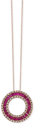 Effy Amorandeacute; by EFFYandreg; Ruby (1-5/8 ct. t.w.) and Diamond (1/3 ct. t.w.) Circle Pendant Necklace in 14k Rose Gold, Created for Macy's