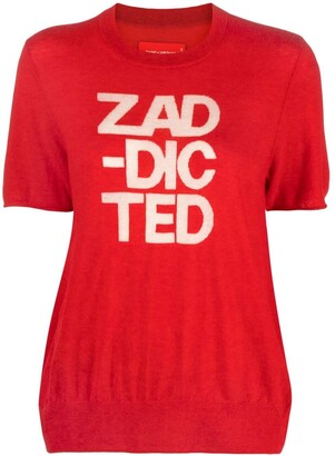 Zadig & Voltaire intarsia-knit logo cashmere T-shirt