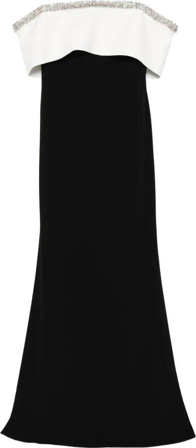 Roland Mouret Off-Shoulder Embroidered Dress