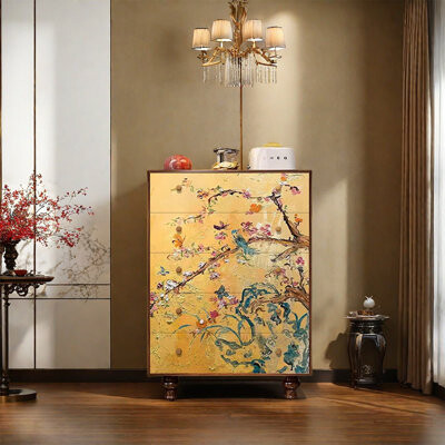 Charlton Home Five Drawer Wooden Storage Cabinet