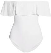 Thumbnail for your product : Karla Colletto Josephine Off-The-Shoulder Pleated Swimsuit