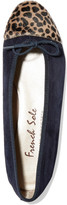 Thumbnail for your product : French Sole Suede And Printed Calf Hair Ballet Flats