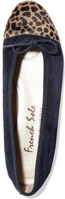 French Sole Suede And Printed Calf Hair Ballet Flats