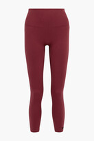 Thumbnail for your product : Reebok Cropped ribbed stretch leggings