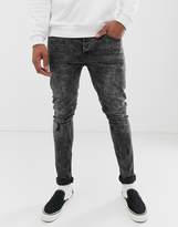 Thumbnail for your product : ONLY & SONS skinny jeans in black acid wash