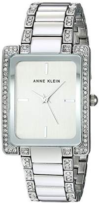 Anne Klein Women's AK/2839SVSV Swarovski Crystal Accented -Tone Bracelet Watch