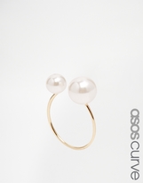 Thumbnail for your product : ASOS CURVE Double Faux Pearl Ring