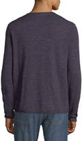 Thumbnail for your product : Neiman Marcus Men's Long-Sleeve Crewneck Wool-Linen Slub T-Shirt