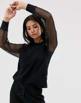 Thumbnail for your product : DKNY raglan sweatshirt mesh sleeves co-ord-Black