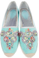 Thumbnail for your product : Rene Caovilla Crystal Embellished Suede Espadrilles