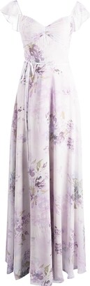 Marchesa Notte Bridal Floral-Print Floor-Length Dress